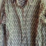 KZK M Lavender Lime Flower Cotton Oxford Shirt Top Purple Size M Photo 0