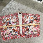 Feathers by Tolani Colorful Easter Floral One Size OSFM Short Kimono Cardigan Red Photo 5