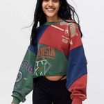 Urban Outfitters NWT UO Collegiate Colorblock Cropped Sweatshirt SMALL Photo 0