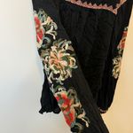 Sundance Floral Embroidered Artists Vision Tunic Size Small Black Pink Black Photo 5