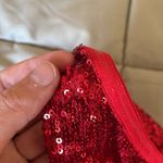 Red Sequin One Shoulder Cocktail Dress Size L Photo 3
