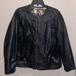 Chico's Chico’s Leather Reversible Leather Metallic Gold Black and Brown Women's Jacket Photo 8