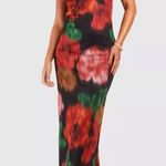 Boohoo  Tall Blurred Floral Lace Bust Maxi Dress Black 14 NWT IN PACKAGE Photo 0