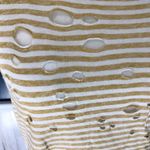 Free People FP Yellow Striped Oversized Destroyed Holey Shirt Photo 0