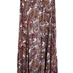 Denim 24/7 Maxi Dress Womens L Multicolor Paisley Button Down Hippie Boho Pink Size L Photo 0