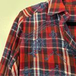 Free People  Magical Plaid Floral Embroidered Button Down Shirt Womens XS Photo 3