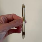 Boho Chic Bangle Bracelet Gold White Colorblock Coastal Cowgirl Stackable Bone Photo 2