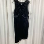 Eloquii Black Velour V Neck Midi Dress Sz.22W NWT Photo 2