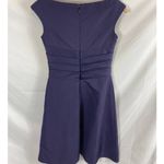 David's Bridal cap sleeve faille dress with ruched waist Purple size 4 Photo 3