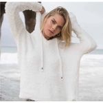 POL NEW NWT  Medium Berber‎ Fleece White Fuzzy Knit Hoodie Drawstring Long Sleeve Photo 1