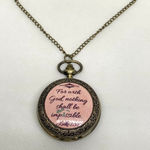 Strada pocket watch cooper toned 46mm quartz analog with chain necklace running Photo 0