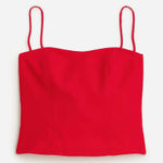 J.Crew NWT Women's  Sweetheart Bustier Top in Drapey Crepe size 4 in Red Photo 0