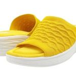 Ryka Nanette Stretch Knit Slide Demi-Wedge Slip-On Sandal Yellow White Size 9.5 Photo 3