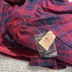 Red Camel  size large plaid lined short mini skirt with pockets red blue purple Photo 9