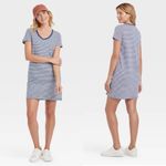 Universal Threads Target Universal Thread 100% Cotton Blue White Striped T-Shirt Dress Small Photo 1