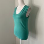 Carlisle  teal blue sleeveless knit silk blend top size S Photo 2