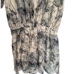 VERO MODA  Womens Dress Size XL White Black Short Sleeve Drop Waist Lined V Neck Photo 5