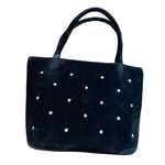 Vintage y2k small velvet handbag purse with rhinestones 🔥 Black Photo 0