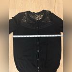 Black women’s lace cropped crewneck cardigan size small Photo 3