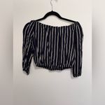 Brandy Melville  Off The Shoulder 2/4 Sleeve Striped Women’s Top One Size EUC Photo 3