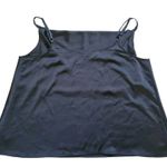 Ava & Viv Tank Top Women 2X Black Silky Cami Workwear Cocktail Classic Basic EUC Photo 1