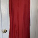 ZARA  ZW COLLECTION red wide leg masculine suit trousers georgette size M Photo 0