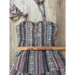 Storia ‎ Striped Smocked Jumpsuit Tie Strap Tiered Wide Leg Boho Chic Photo 7