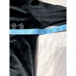 Juicy Couture  Black Velvet Feeling Material Embellished Long Sleeve Top Sz Small Photo 4