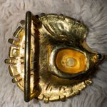 Vintage Gold Belt Buckle Scarf Holder Made In Spain Gold Tone Swirl Shell Unique Photo 3