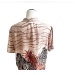 Teddi Petite Large Zebra Safari Print Button Down Shirt Vintage Novelty Brown Size undefined Photo 4