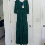 Tularosa NWT Revolve  Jainey Metallic Plisse Teal Green‎ Blue Maxi Dress Photo 3