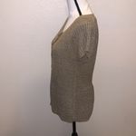 Kenar  tan half button short sleeve cardigan sweater Photo 3