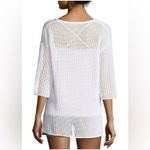 Theory  white open knit crochet tunic top MEDIUM Photo 5