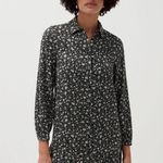 Ocean Fashion New OVS Women's Button Front Midi Shirt Dress Floral Print Peplum Hem 3/4 Sleeve Photo 1