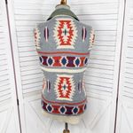 Thread & Supply Aztec Southwestern Print Knit Back Utility Vest Green Small Photo 1