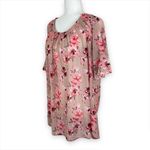 Siren Lily VTG Y2K  Pink Floral Blouse with Lace Sleeves L Photo 1