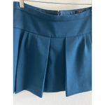J.Crew  Box Pleat Mini Skirt Teal Blue Size 6 Structured A-Line Photo 2