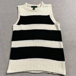 Ralph Lauren Lauren  Sleeveless Heavy Knit Black & White Striped Sweater Size L Photo 0