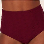 ANDIE  Bikini Set Baja Top Super High Waisted Bottom Size M Syrah Red Lace NWT‎ Photo 0