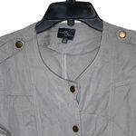 Market & Spruce  Womens Jacket Size‎ Small Gray Snap Front Roll Up Sleeves Photo 1