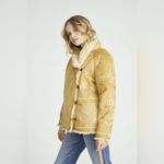 Driftwood NWT Driftwoold Tan faux suede Double Breasted Sherpa lined Jacket large Photo 3