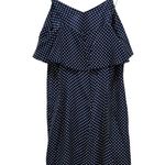ATM Anthony Thomas Melillo Navy White Polka Dot Popover Silk Mini Dress Size S Photo 6
