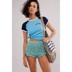 Free People  Scrunch It Up Micro Booty Shorts Chambray Combo Blue Silver Small NW Photo 10