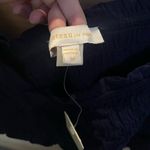 Monteau  Navy Blue Smocked Ruffle Crop Blouse size Medium Photo 3