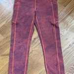 Lululemon High-Rise Patterned Leggings Orange Purple Size 8 Yoga Pants Photo 0