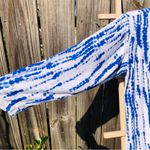 White/Blue tie dye long sleeve Maxi dress M White Size M Photo 4