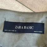 ZARA  Lightweight Olive Viscose Linen Cotton Blend Bomber Jacket Sz S Photo 2