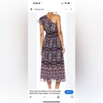 Vince Camuto  one shoulder midi dress navy floral ruffle size 8 lined Photo 5