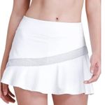 CAMEL CROWN Athletic Tennis Skirt White Mesh Skort Pocket Women Size Small Photo 0