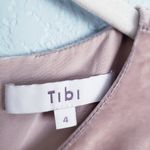 Tibi  Silk Velvet Marble Cream Drape Sleeve Top Photo 5